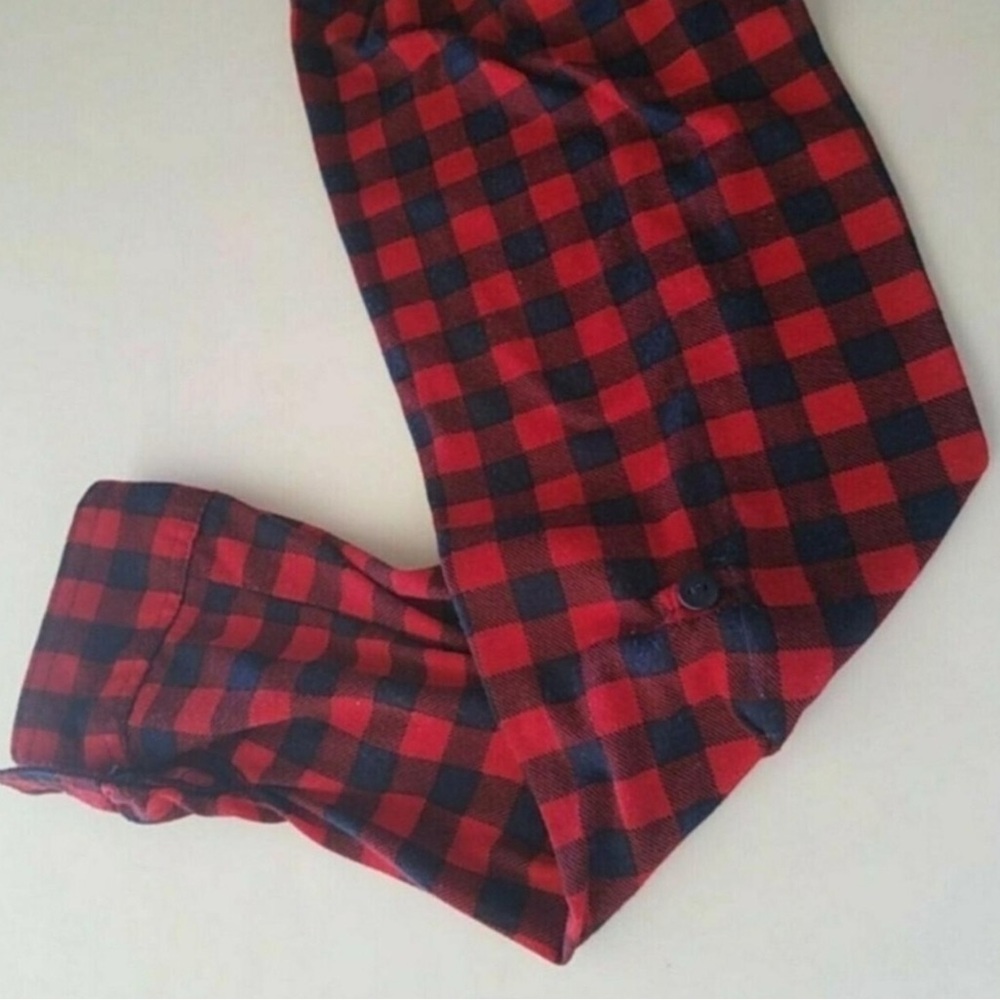 Red and Black Plaid Button-Up Shirt - Picture 7 of 9